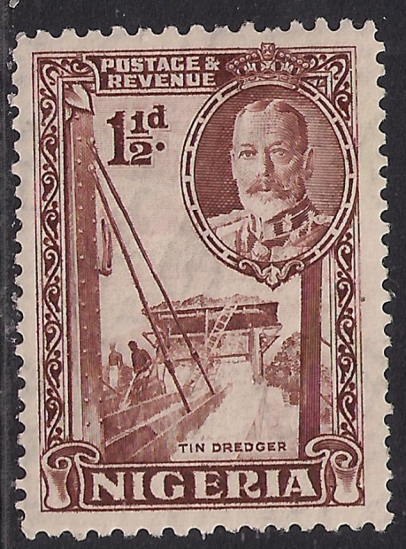 Nigeria 1936 KGV 1 1/2d Brown MM SG 36 ( K318 ) 
