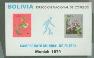 Bolivia #560a  Souvenir Sheet (Flora) (Soccer)