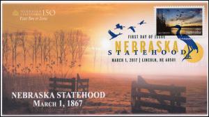 17-058, 2017, Nebraska Statehood, 150 years, Lincoln NE, DCP, First Day Cover