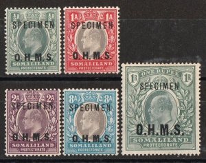 SOMALILAND 1904 'OHMS' on KEVII set SPECIMEN. normal cat £654.