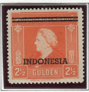 INDONESIA; 1948 early Wilhelmina Optd. issue fine Mint hinged 2.5G. value