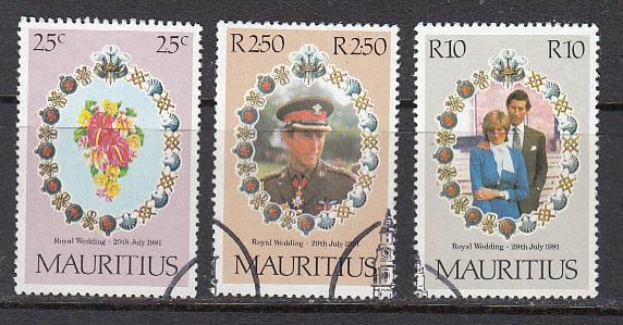 Mauritius 520-522  1981 Royal Wedding set used