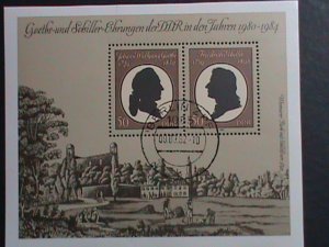 GERMANY DDR 1982 GOETHE & SCHIFFER-FANCY CANCEL S/S ESTV.#5 VERY FINE