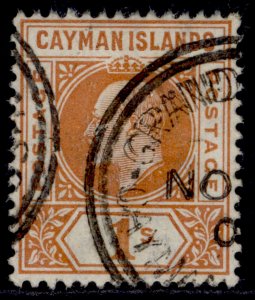 CAYMAN ISLANDS EDVII SG7, 1s orange, FINE USED. Cat £120.