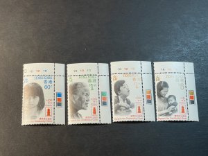 HONG KONG # B1-B4--MNH---COMPLETE SET OF PLATE # SINGLES---SEMI-POSTAL---1988