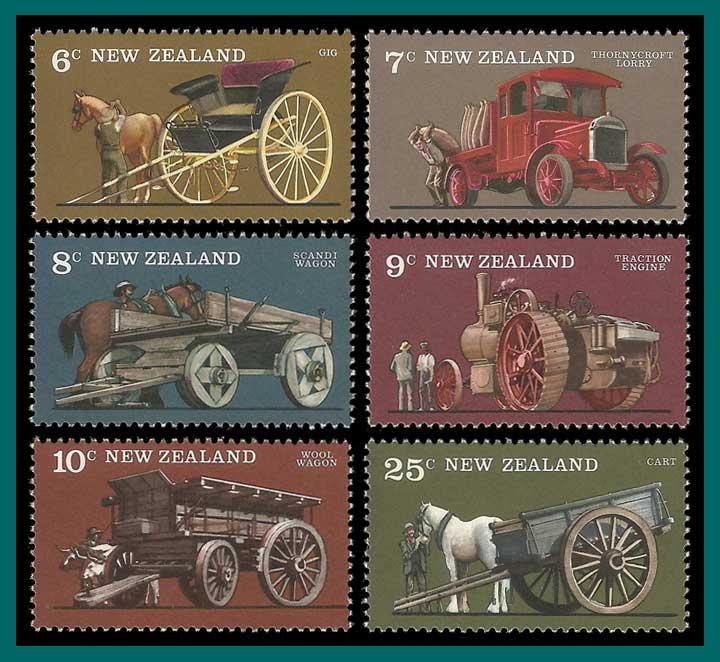 New Zealand 1976 Vintage Transport, MNH/LH  #598-603,SG1115-SG1120