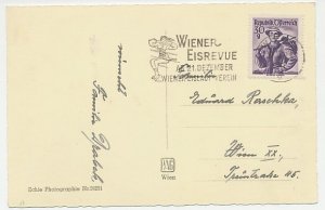 Card / Postmark Austria 1951 Ice revue - Figure skating