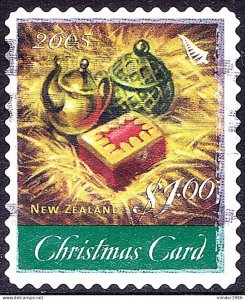 NEW ZEALAND 2005 QEII $1.00 Multicoloured, Christmas-Christmas Card Self Adhe...