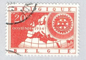 Belgium 479 Used Map and Rotary 1954 (BP63305)