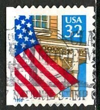 USA; 1995: Sc. # 2920D:  Used Blue 1996 Perf. 11,3 on 3 sides Single Stamp