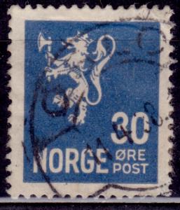 Norway, 1926, Lion Rampant, 30o, sc#122, used