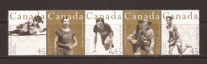 1996 Canada - Sc 1612ai - MNH VF-Strip of 5-Olympic Gold Medallists-Never folded