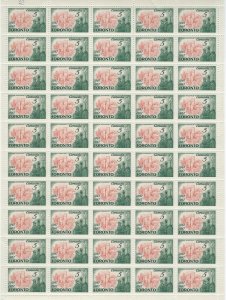 CANADA - #475 - 5c TORONTO CENTENARY FIELD STOCK FULL SHEET (1967) MNH 