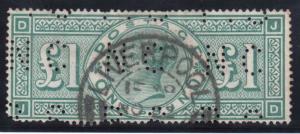 Great Britain #128 Used Rare Perfin NC\PC With Liverpool Cancel