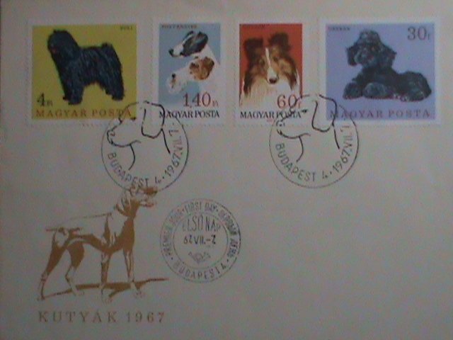 ​HUNGARY STAMP 1967 SCOTT #  1838-41 HUNGARIAN LOVELY DOGS FDC MINT VERY FINE