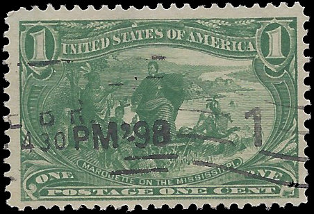 1 cent 1898 Trans-Mississippi Jacques Marquette Mint-Hinged! Postage Stamp Single Scott's 285