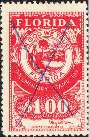 US  Florida $1.00 Documentary Used