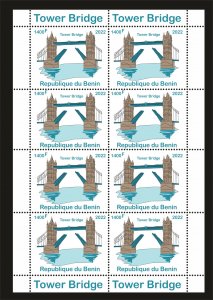 Stamps. Tower Bridge 1 sheet perforated 2022 year Benin NEW