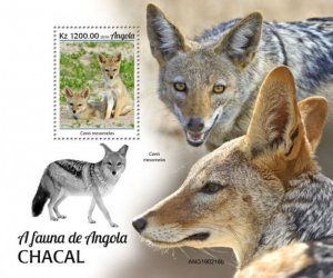 Angola - 2019 Jackals on Stamps - Stamp Souvenir Sheet - ANG190216b