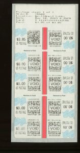 CVP52 var NEOPOST $3.85 Rare ERROR Booklet Pane ALL STAMPS SAME SERIAL #