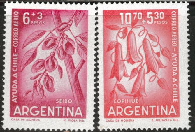 Argentina Scott CB23-4 MNH** 1960 Flower set CV$1