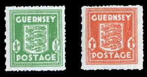 German WWII Occupation, Channel Islands (Guernsey) #Mi. 4-5 Cat€60, 1942 Gu...