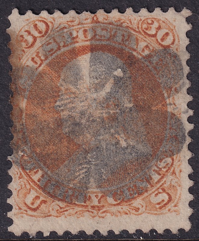 #100 Used, F-VF, Fancy cancel, light crease (CV $1000 - ID44051) - Joseph Luft