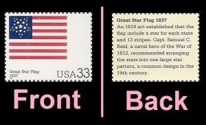 US 3403m The Stars and Stripes Great Star Flag 1837 33c single MNH 2000