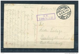 Germany 1916 Postal Card K.D.Feldpost  WWI 107.Jnf.Div