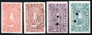 NBL9-NBL12, USED SET, New Brunswick Law Revenue  Stamps