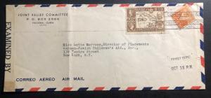1942 Habana Cuba Censored cover to German Jewish children aid New York USA