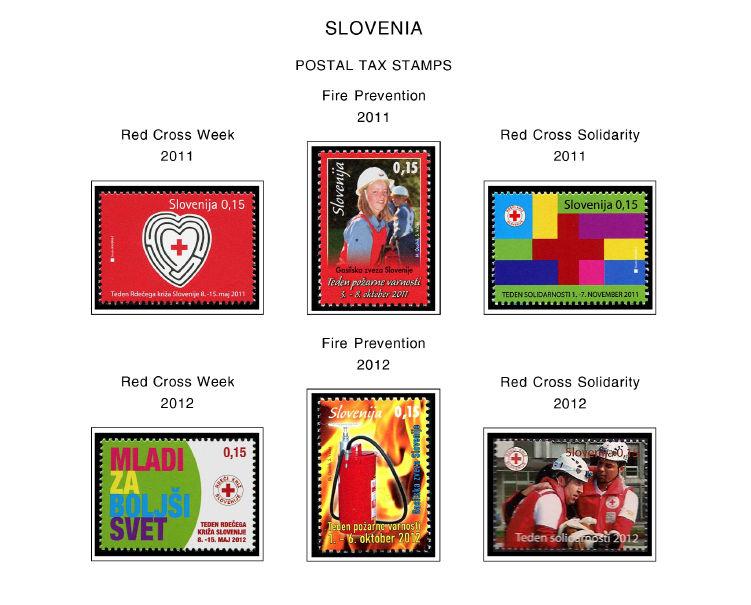 COLOR PRINTED SLOVENIA 2011-2015 STAMP ALBUM PAGES (43 illustrated pages)