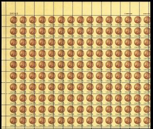 1734, MNH 13¢ Large Perf Shift Freak Error Sheet of 150 Stamps * Stuart Katz