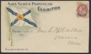 1899 Nova Scotia Provincial Exhibition Advertising Multicolour Wolfville to USA