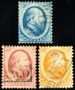 Netherlands Stamps # 4-6 Used VF Scott Value $124.00