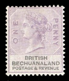 Bechuanaland #11 Cat$29, 1887 1p lilac, unused without gum