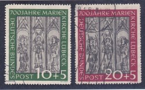 Germany B316-17 Used 1951 Frescoes from Marienkirche set of 2 VF Scv $120.