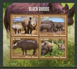 SIERRA LEONE 2019 BLACK RHINOS SHEET MINT NEVER HINGED