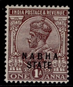 INDIAN STATES - Nabha GV SG59, 1a chocolate, LH MINT. Cat £18.