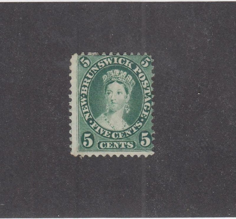 NEW BRUNSWICK (MK3935) # 8 F-MH  5cts  QUEEN VICTORIA /1860 /GREEN /CENTS ISSUE