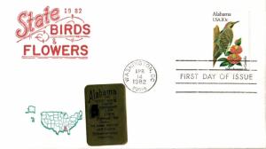 #1953 Alabama Birds - Flowers Artopages FDC