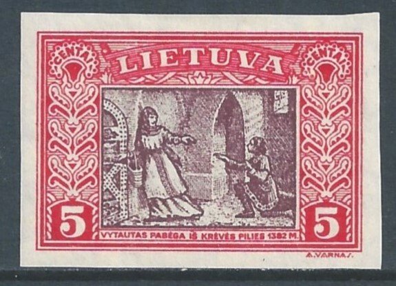 Lithuania #264a MH 5c Vytautas Fleeing From Prison Imperf.