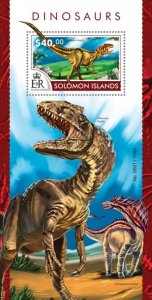 SOLOMON IS. - 2015 - Dinosaurs - Perf Souv Sheet - Mint Never Hinged