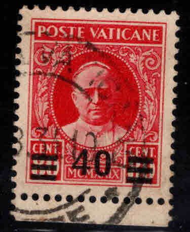 Vatican Scott 35 Used Surcharged Pope Pius XI stamp