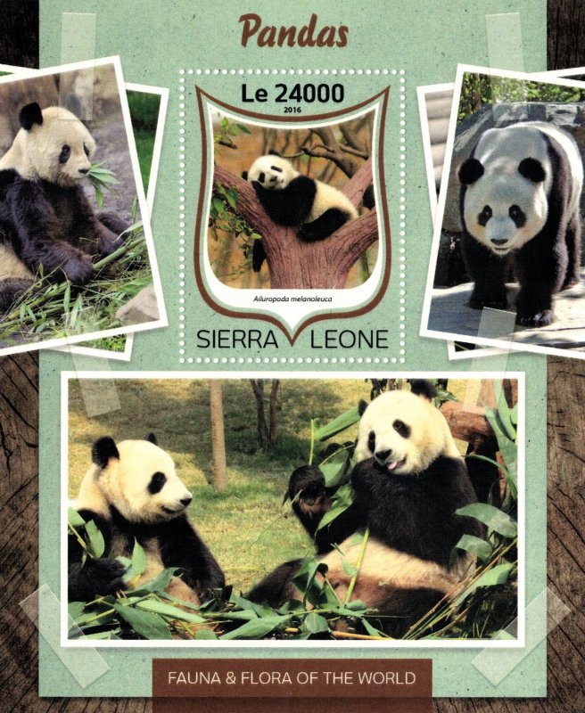 SIERRA LEONE 2016 - Panda / complete set MNH - SH+ BL (2 scans)