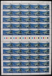 COCOS (KEELING) ISLANDS 2016 Dolphins $1 set of 3 full sheets. MNH **. cat £275.