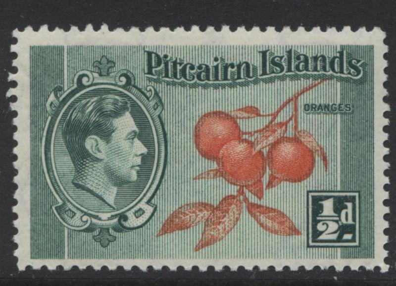 Pitcairn Is. - Scott 1 -Definitives - 1940 - MNH - Blue Grn & Org - 1/2d Stamp2