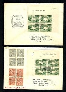 CO3j Finland-USA Covers  1967 Hameenlinna Syntymakoti Plate Blocks & Blocks of 4