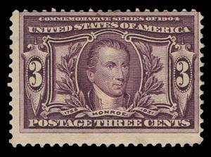 GENUINE SCOTT #325 MINT OG 1904 VIOLET SCV $70 - AFFORDABLE BISHOP ESTATE SALE