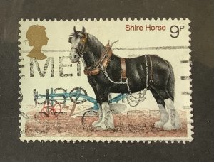 Great Britain 1978 Scott 839 used - 9p, British horses, Shire-horse